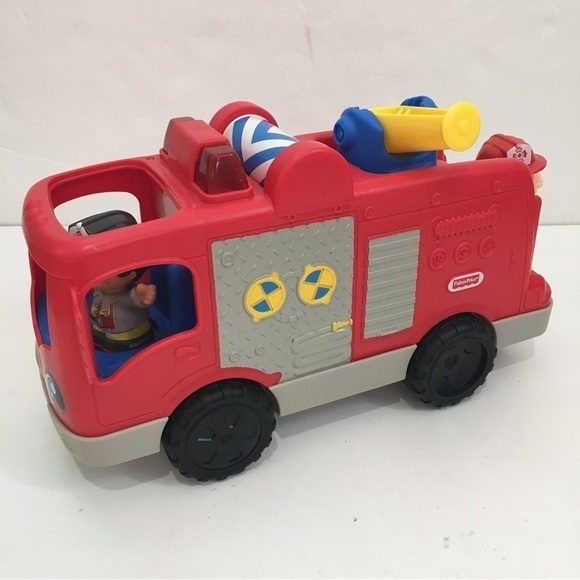 Fisher-Price Other - Little People Fisher Price Musical Fire Truck With Working Lights 2 Figures